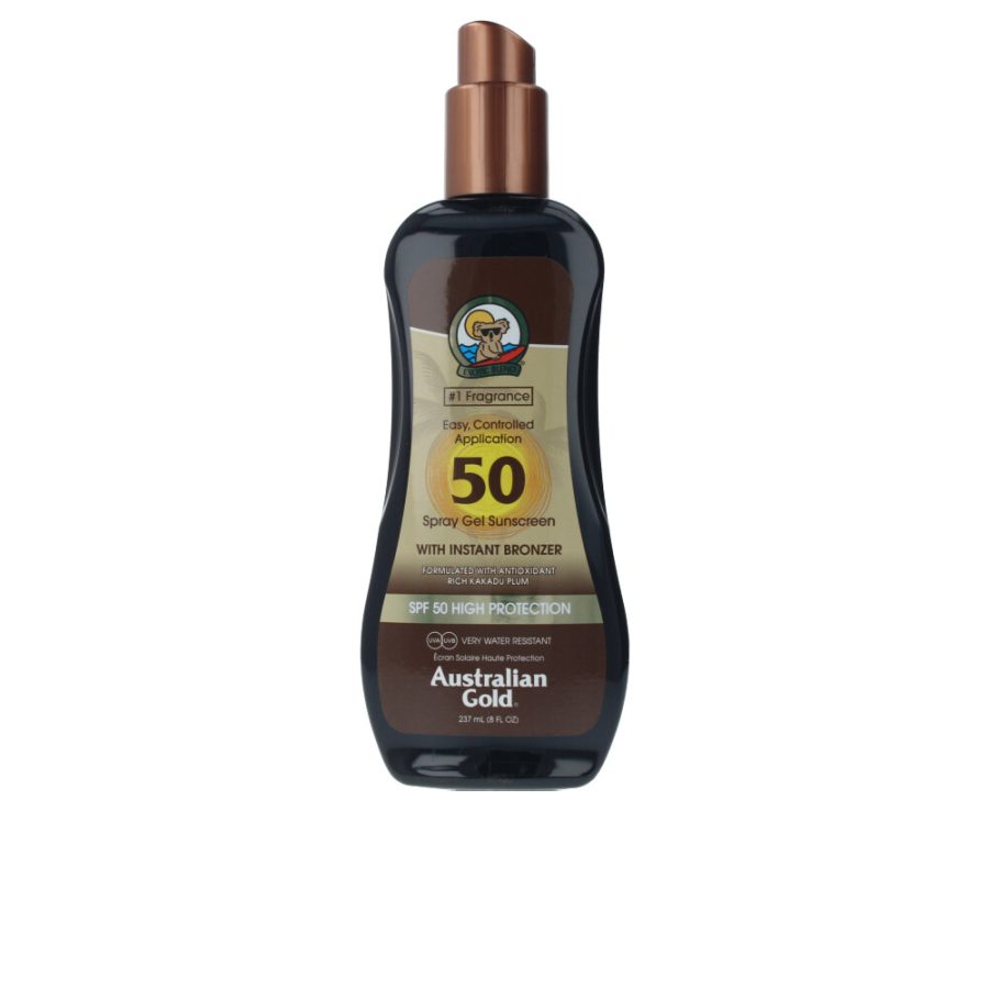 Australian gold SUNSCREEN SPF50 spray gel with instant bronzer 237 ml