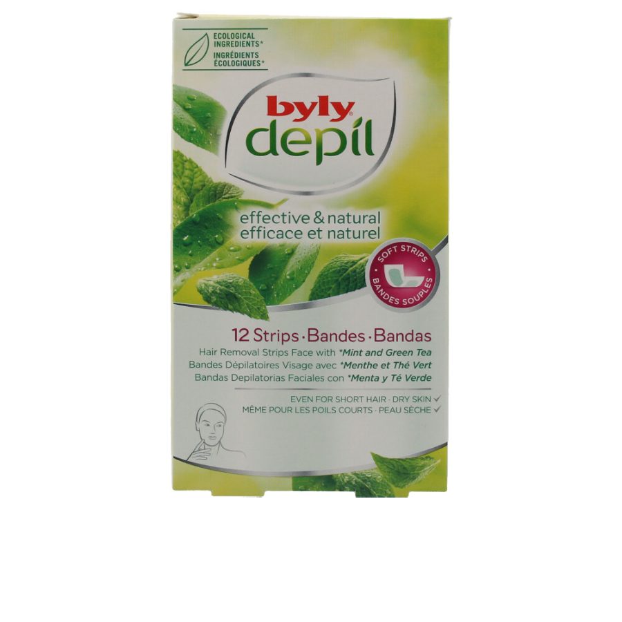 Byly DEPIL mint and green tea facial strips 12 u