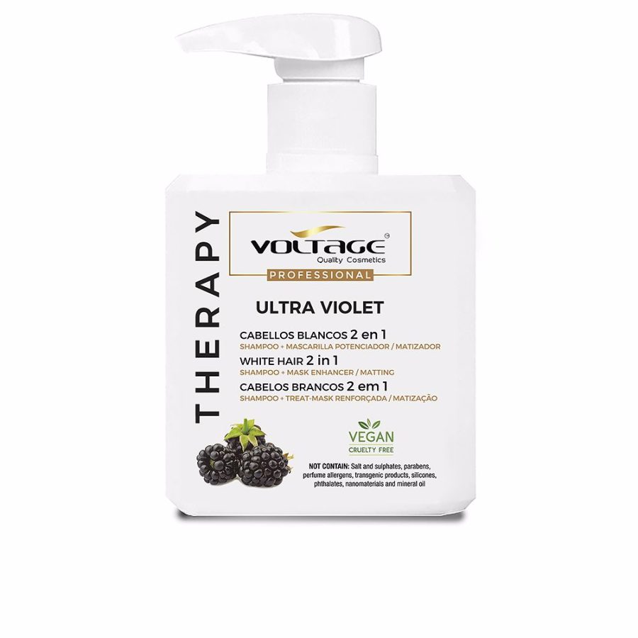 Voltage cosmetics THERAPY ULTRA VIOLET cabellos blancos 2 en 1 champú-mascarilla 500 ml