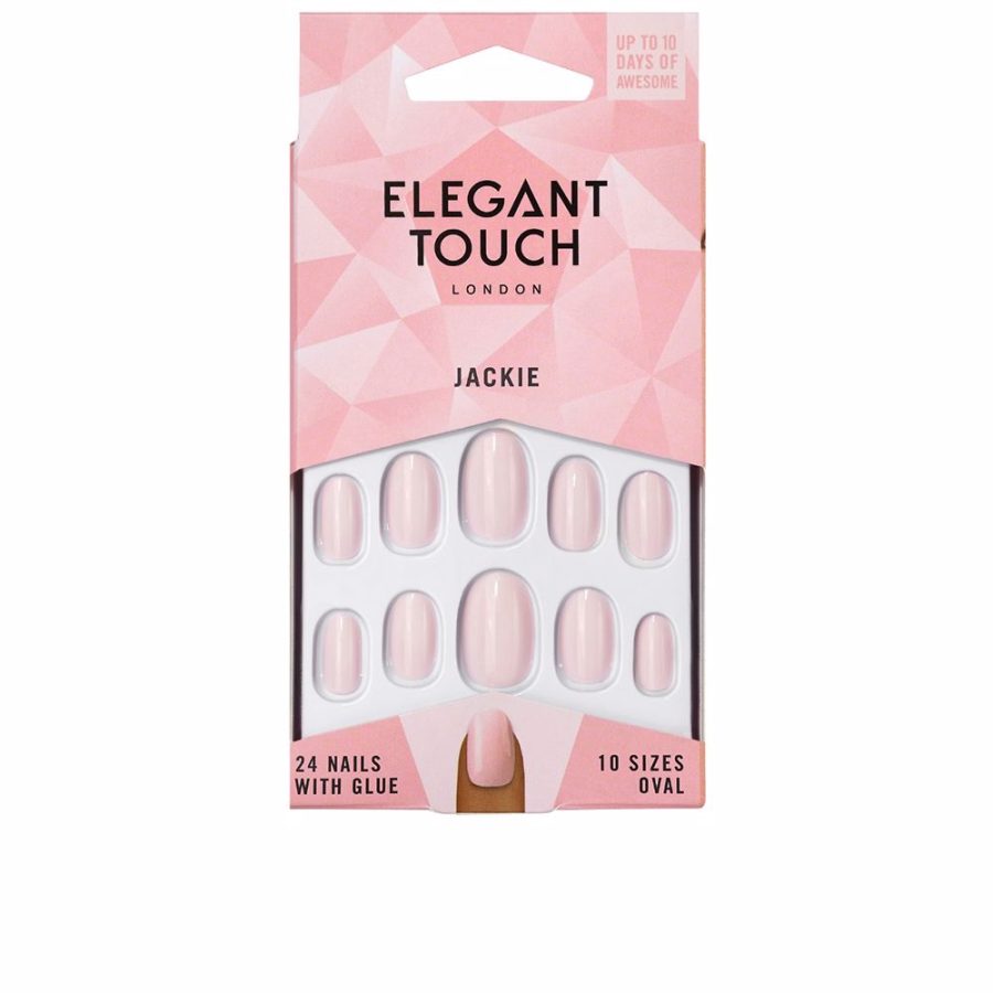 Elegant touch POLISHED COLOUR nails with glue oval