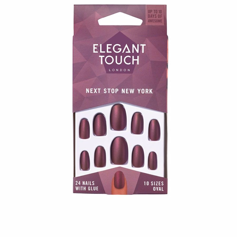 Elegant touch POLISHED COLOUR nails with glue oval