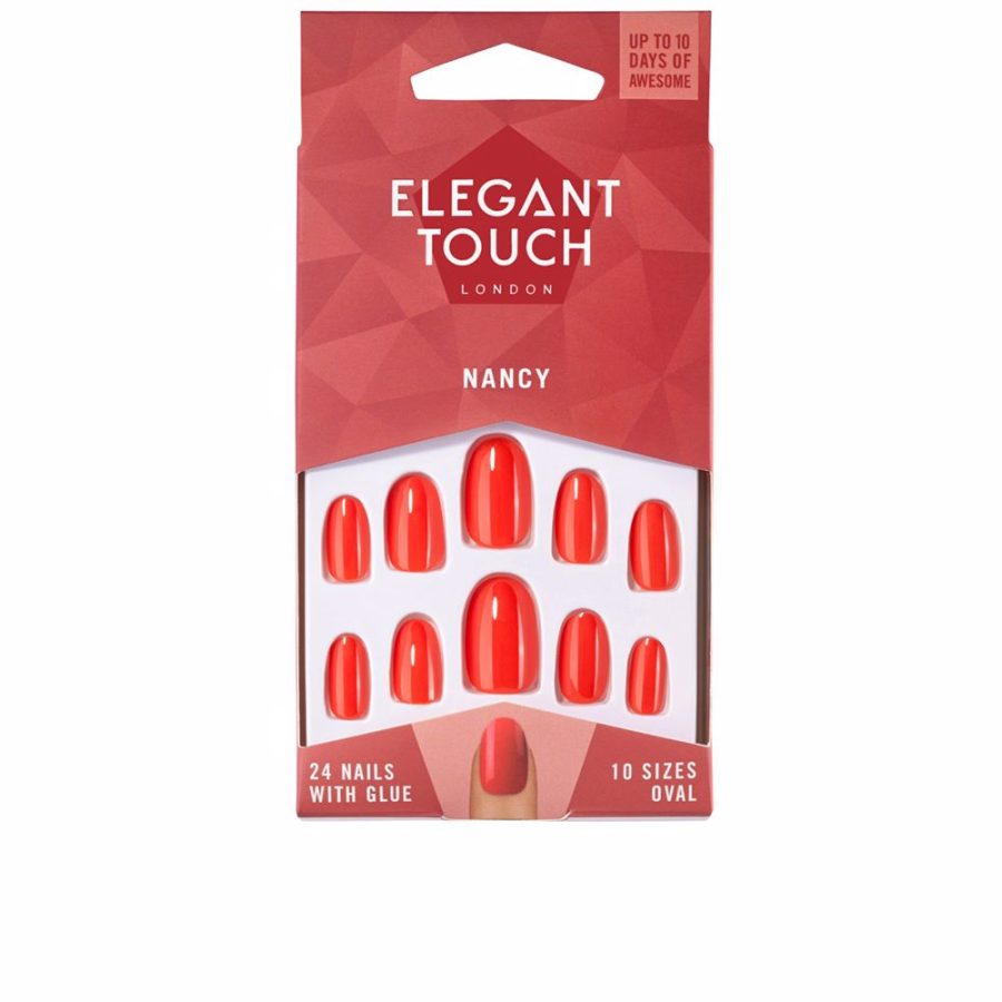 Elegant touch POLISHED COLOUR nails with glue oval