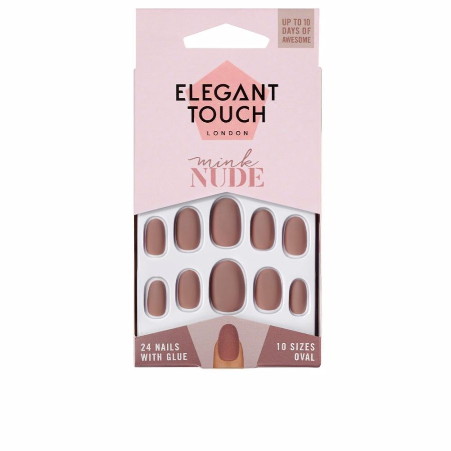 Elegant touch POLISHED COLOUR nails with glue oval