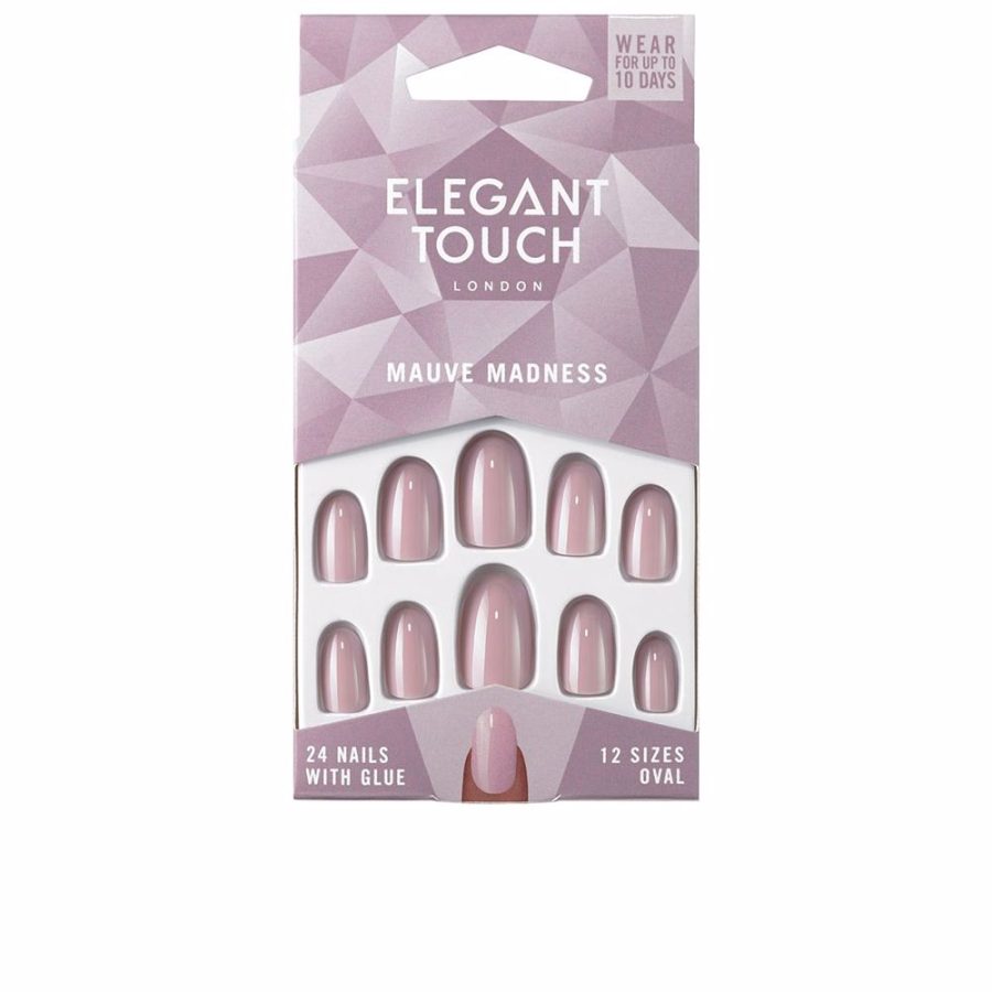 Elegant touch POLISHED COLOUR nails with glue oval