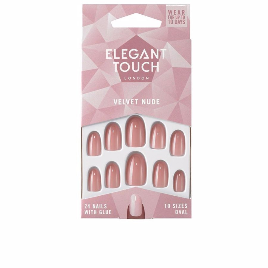 Elegant touch POLISHED COLOUR nails with glue oval