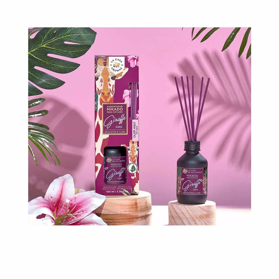 La casa de los aromas AMBIENTADOR mikado Giraffe Chic #melocotón & ylang 100 ml