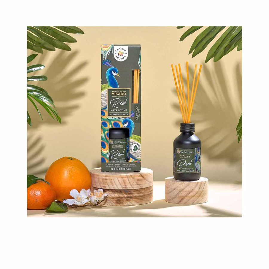 La casa de los aromas AMBIENTADOR mikado Real Attractive #naranja & ámbar 100 ml