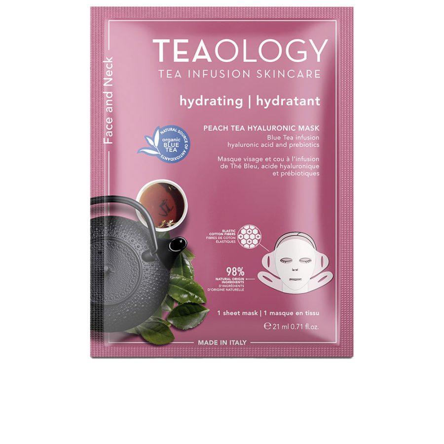 Teaology FACE AND NECK peach tea hyaluronic mask 21 ml