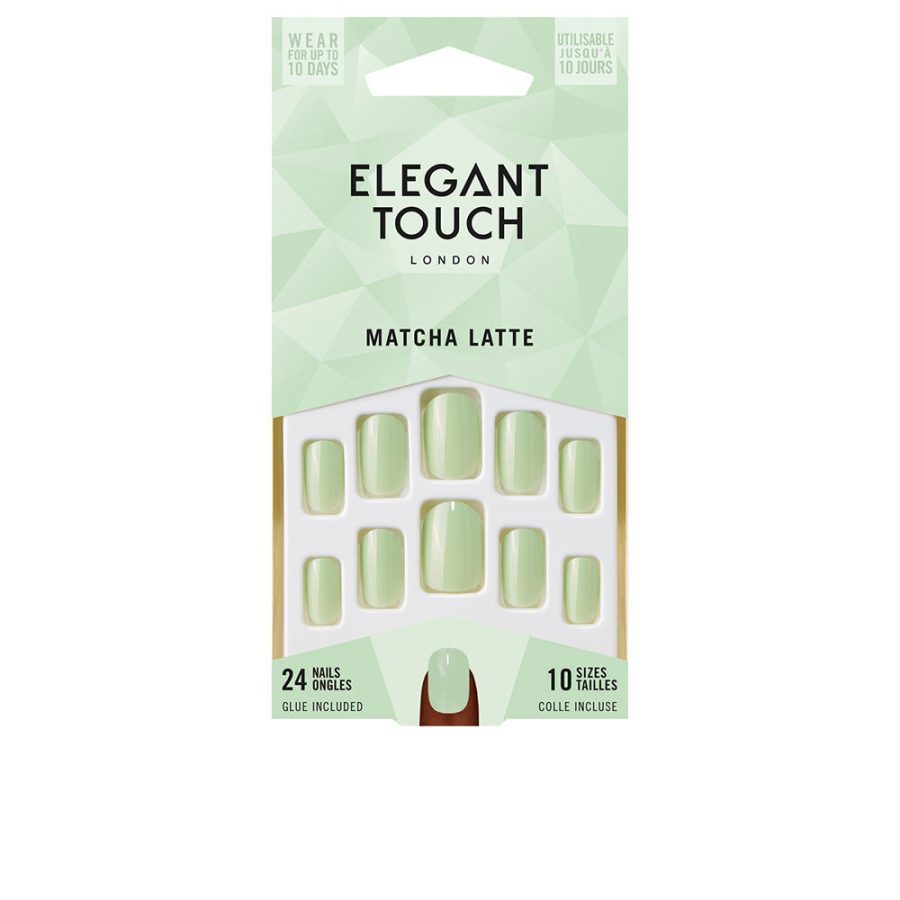 Elegant touch CORE COLOUR nails with glue almond #matcha latte 24 u