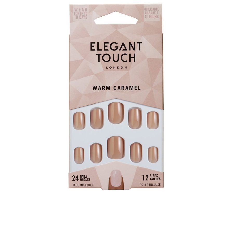 Elegant touch CORE COLOUR nails with glue squoval 24 stuk