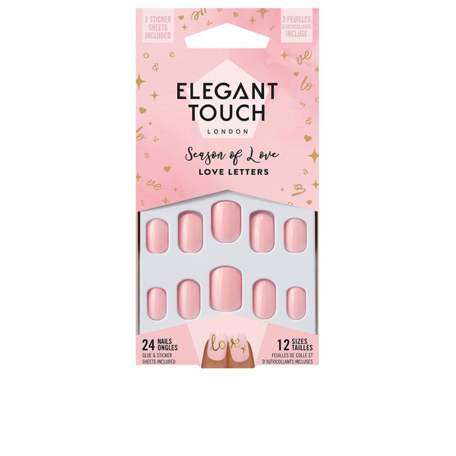 Elegant touch LUXE LOOKS nails with glue squoval limited ed #love letters 24 u