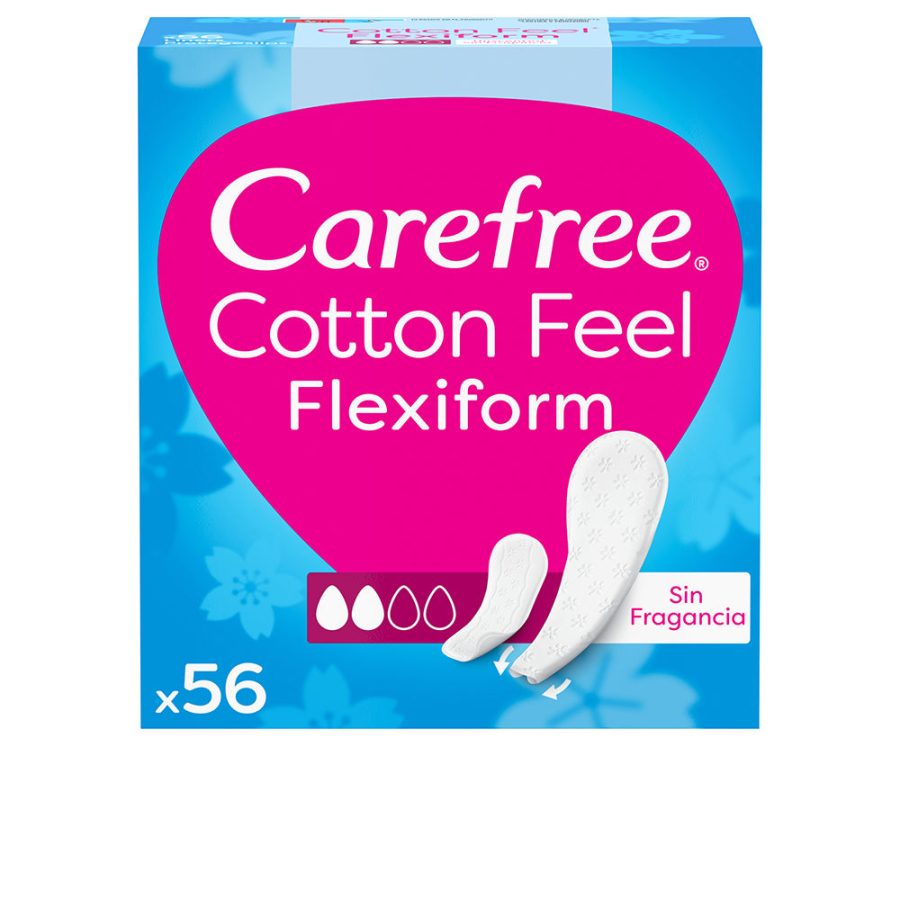 Carefree Normal Cotton - Breathable, unscented, flexible and ultra-thin panty liners 56 u