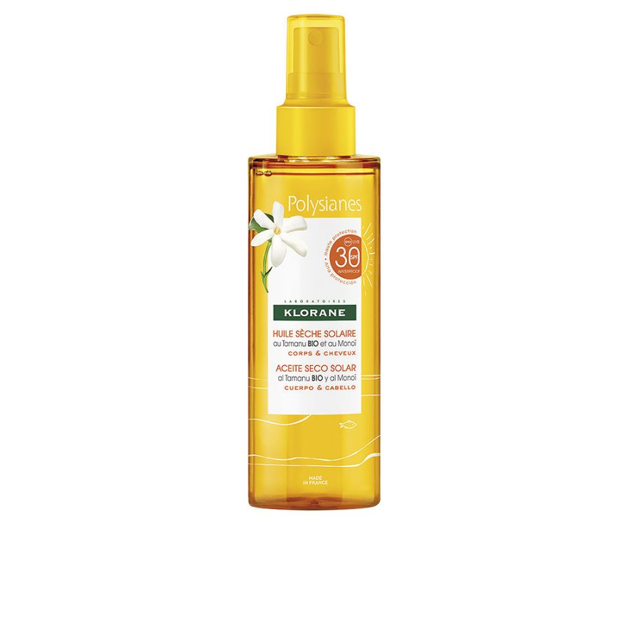 Klorane POLYSIANES MONOÏ Y TAMANU BIO solar dry oil SPF30 200 ml