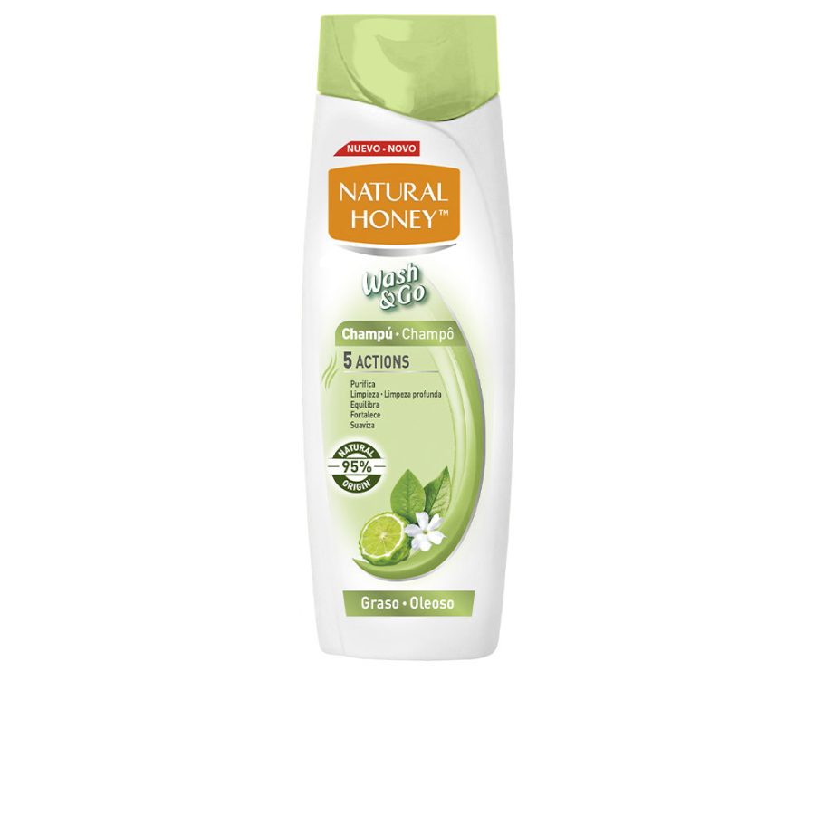 Natural honey WASH & GO champú graso 400 ml