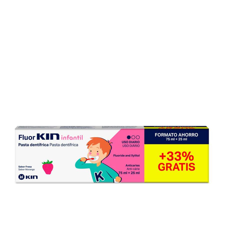 Kin FLUORKIN CHILDREN toothpaste #strawberry 75+25 ml 100 ml