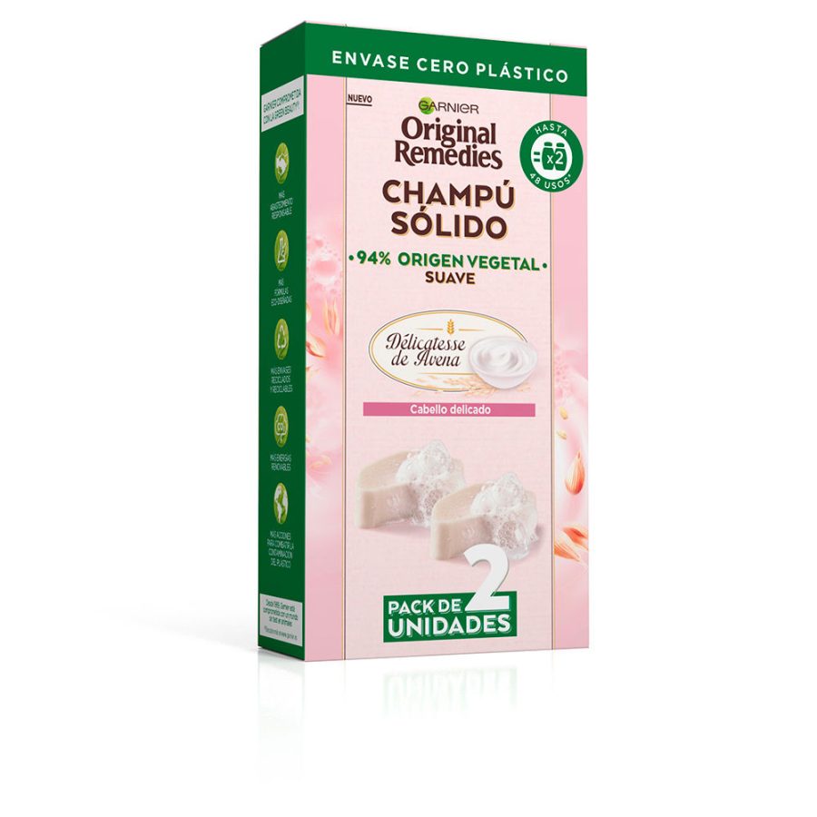 Garnier ORIGINAL REMEDIES champú sólido suave de avena 2 x 60 gr