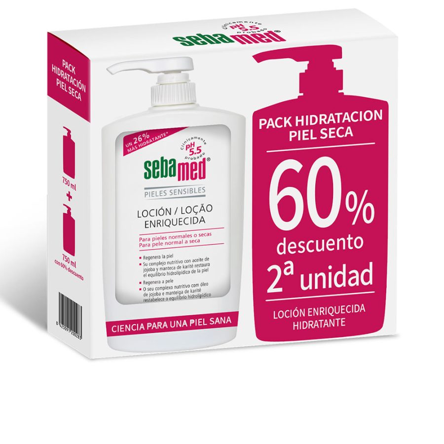 PIEL SECA Y SENSIBLE loción enriquecida pack 2 x 750 ml