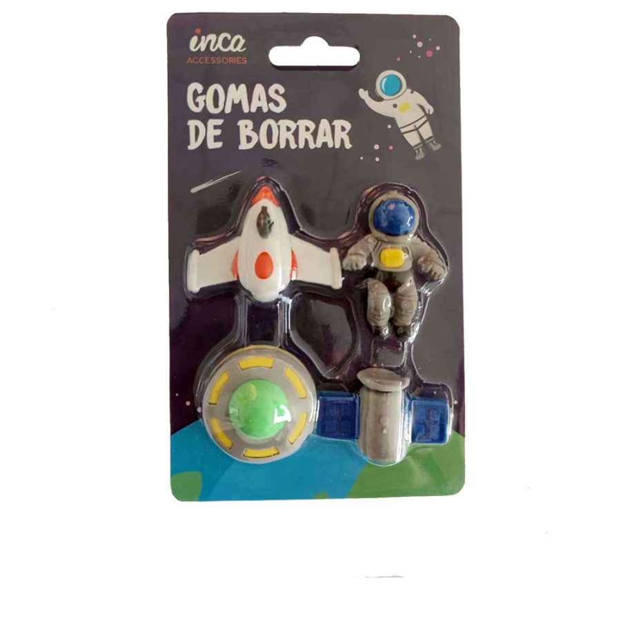 Inca SPACE ERASERS LOT 4 pcs