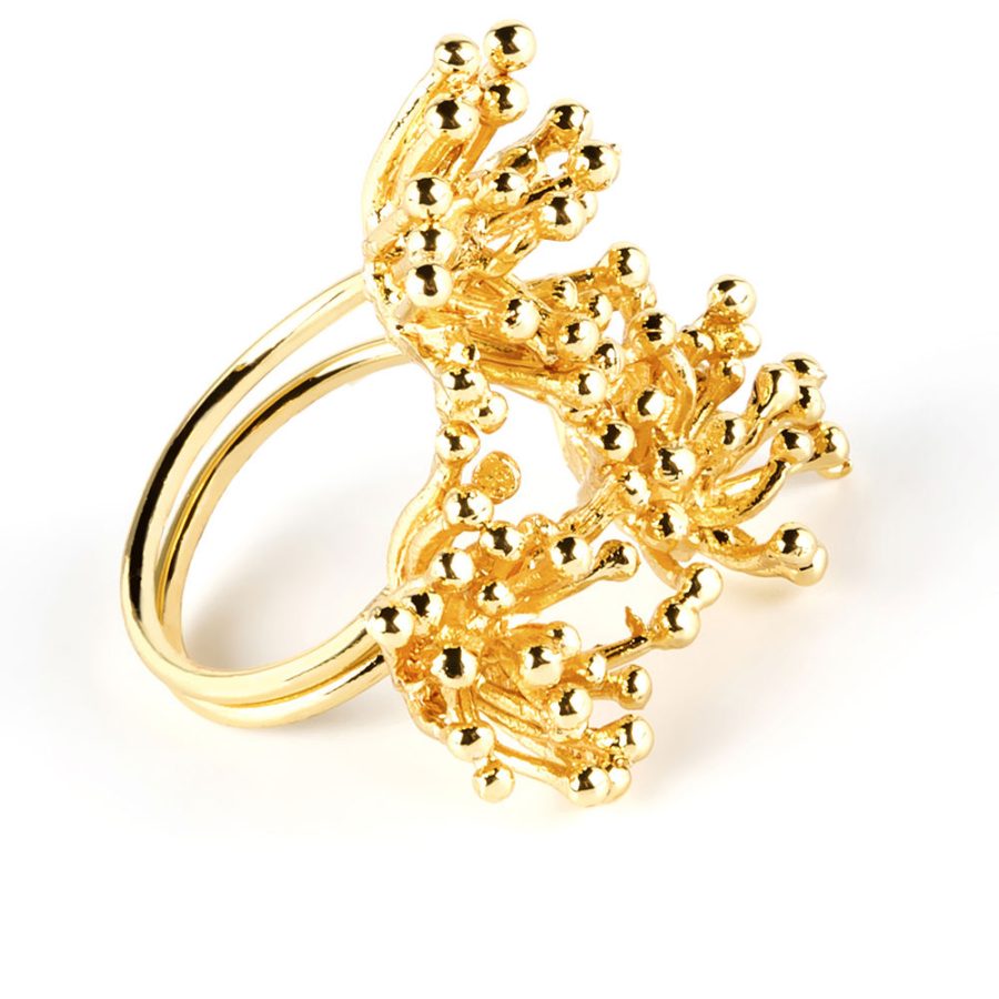 Shabama DEYÁ FLOWER ring #gold glitter 1 u