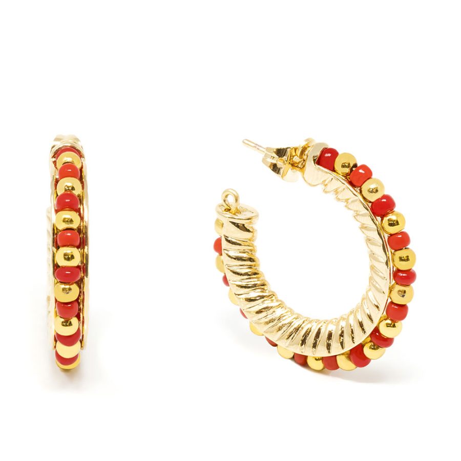 Shabama ETHIOPIA RED 3CM earrings #shiny gold 1 u