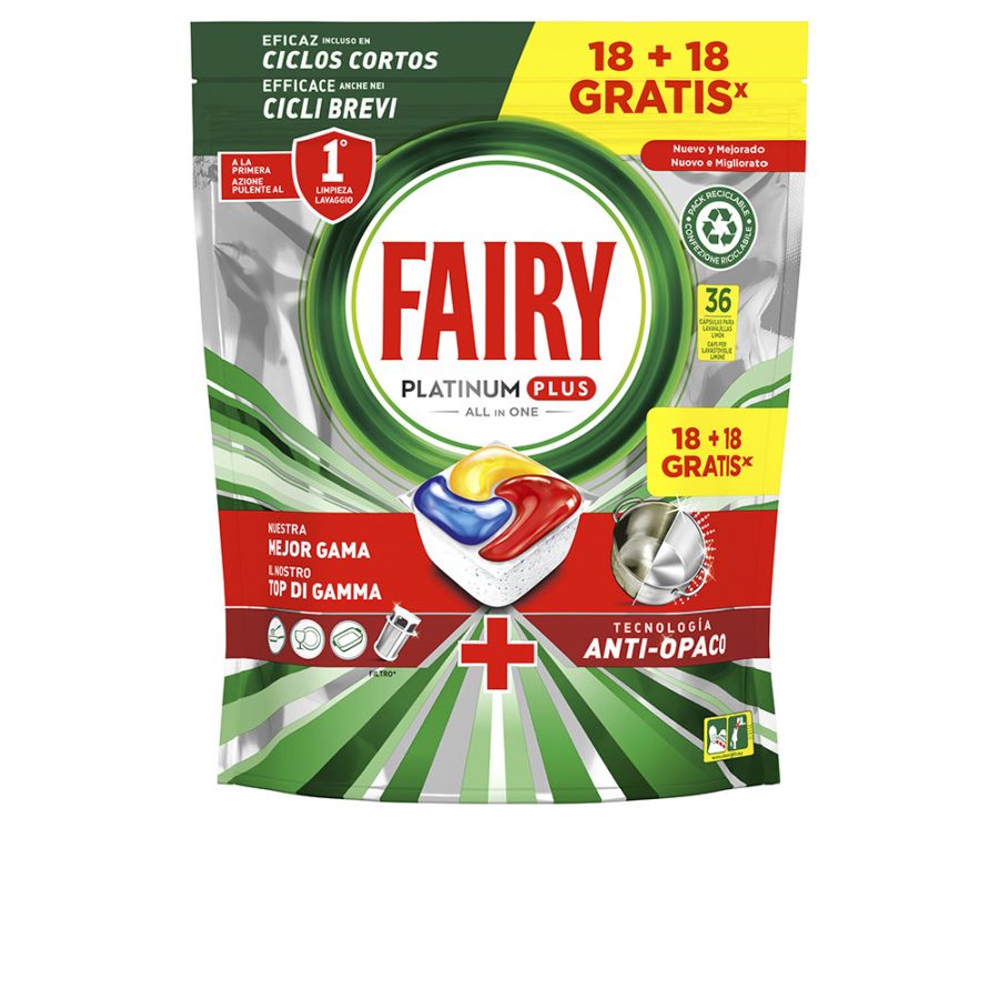 FAIRY PLATINUM ALL IN 1 LEMON dishwasher safe 36 capsules