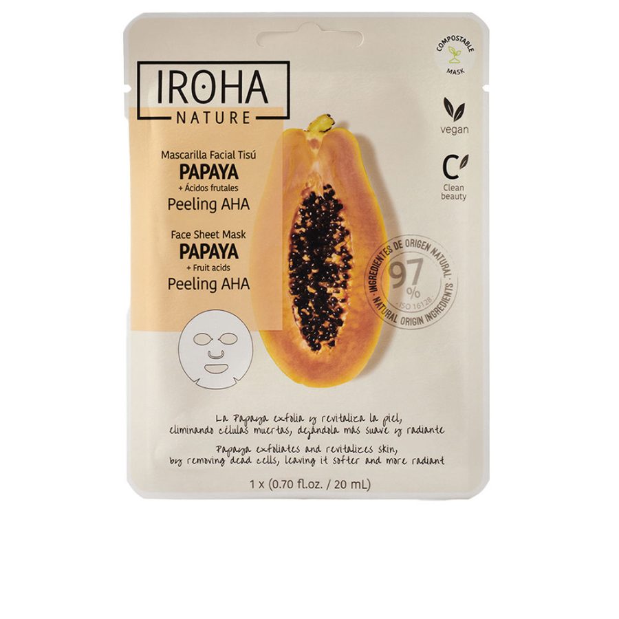 Iroha PAPAYA PEELING AHA tissue facial mask 1 u