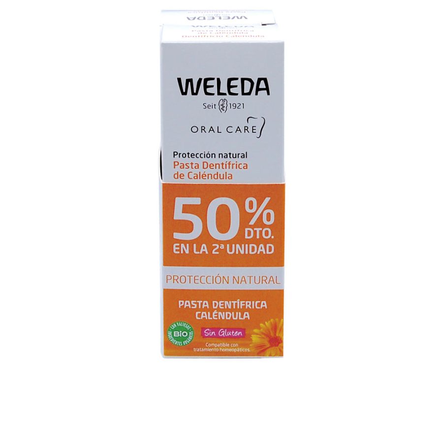 Weleda MONDVERZORGING calendula tandpasta verpakking 2 x 75 ml