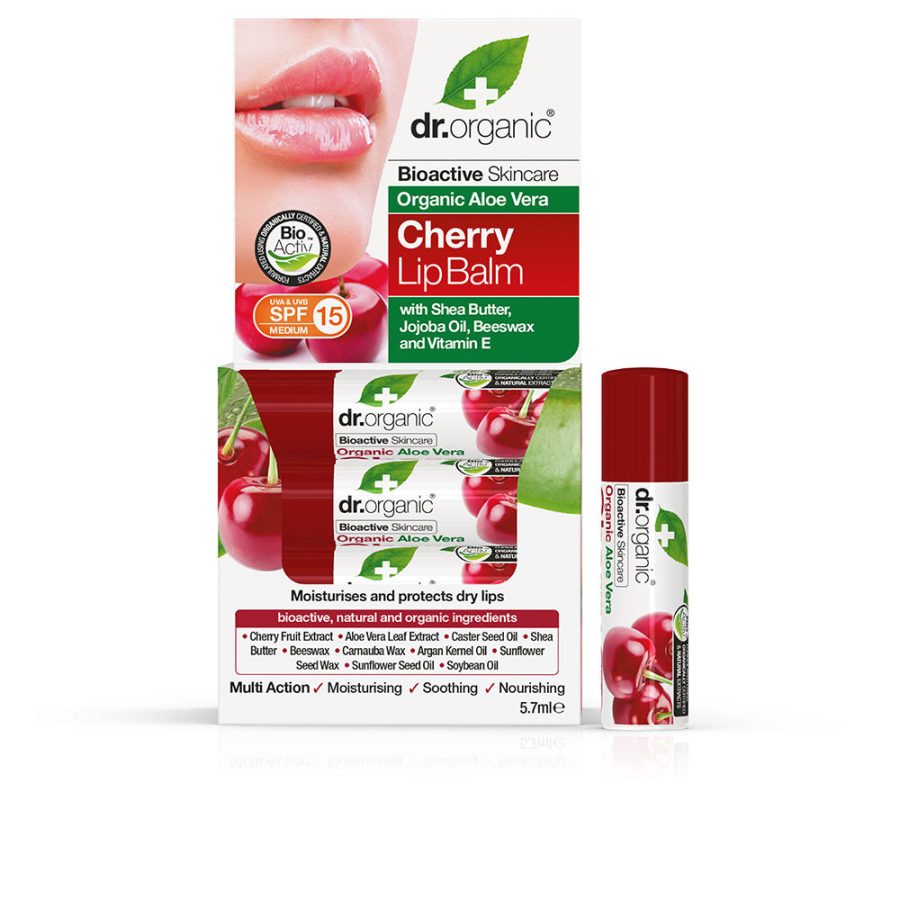 Dr. organic ALOE VERA AND CHERRY lip balm SPF15 5.7 gr