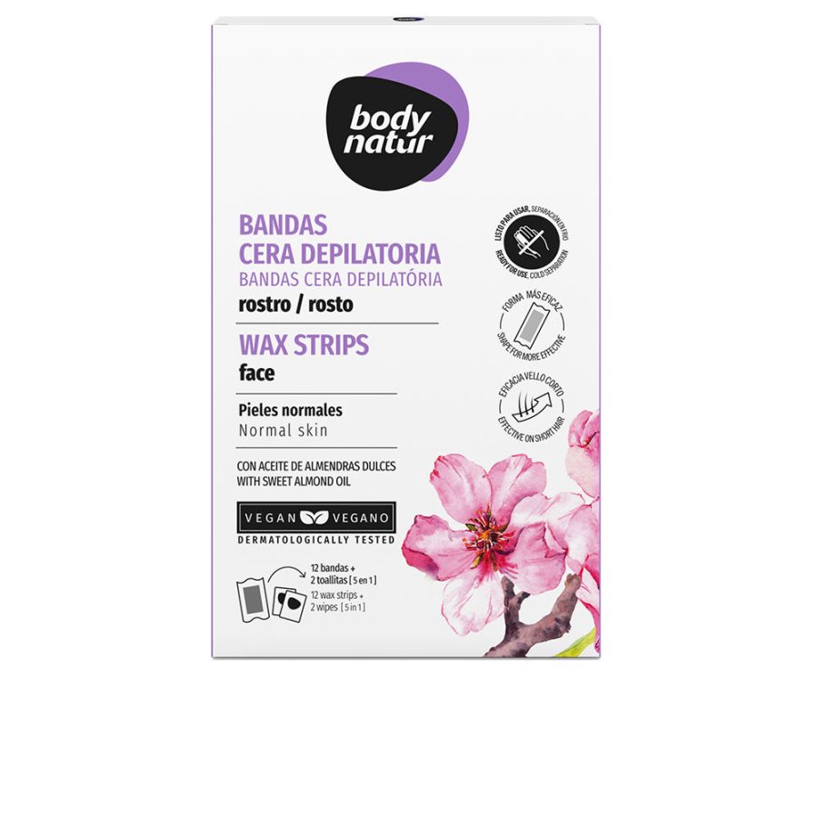 Body natur Face depilatory wax strips 12 units