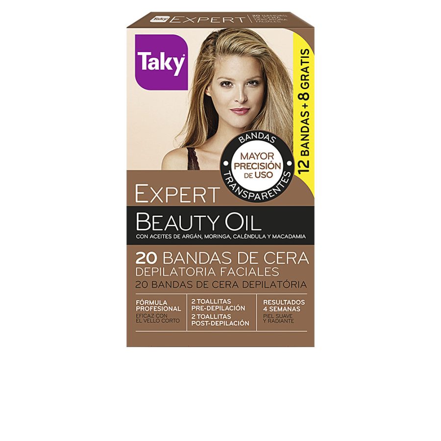 Taky ACEITES NATURALES bandas cera faciales depilatorias 20 u