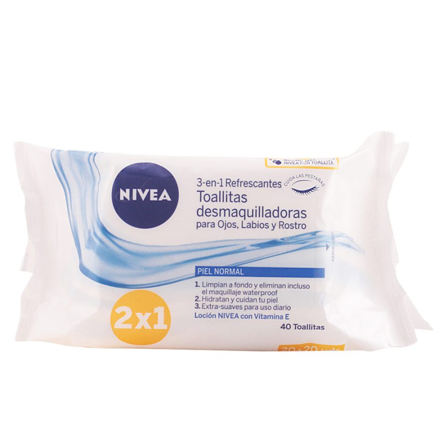 Nivea TOALLITAS DESMAQUILLADORAS ojos, labios & rostro PNM 40 u