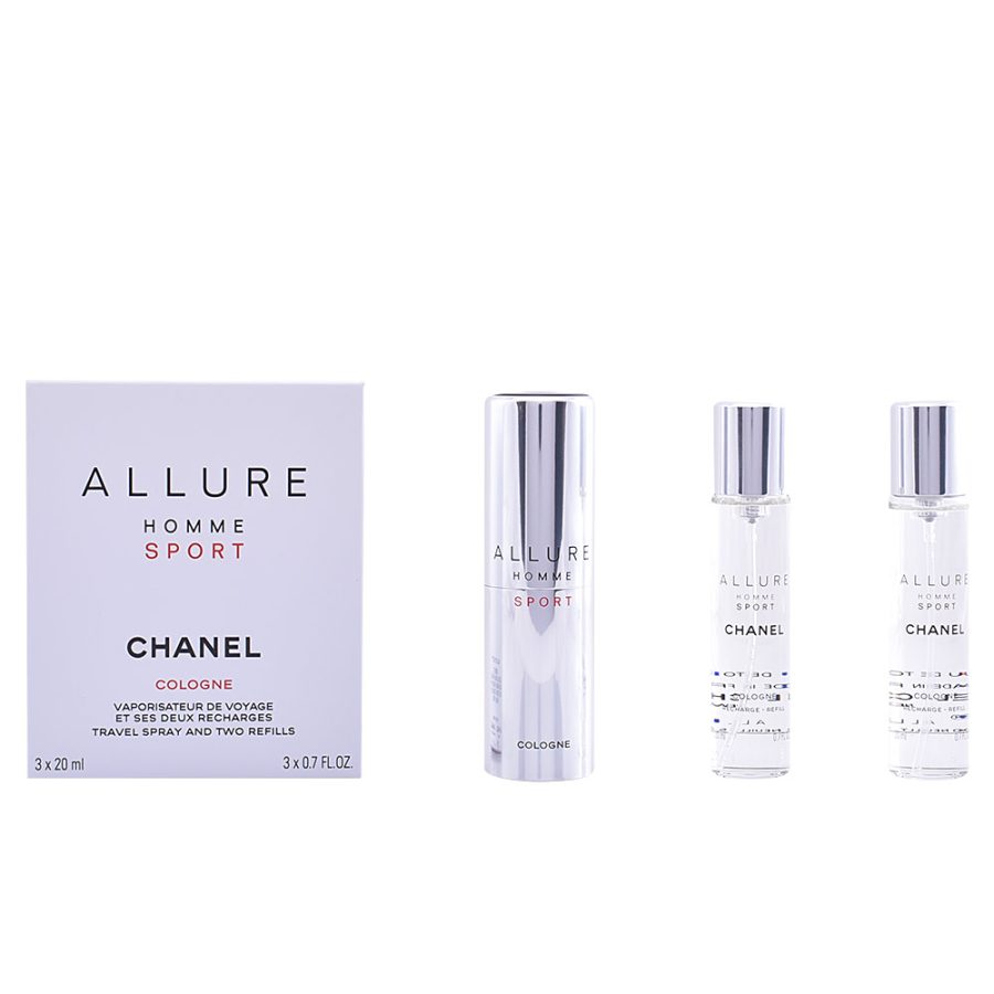 Chanel ALLURE HOMME SPORT COLOGNE travel spray and two refills 3 x 20 ml